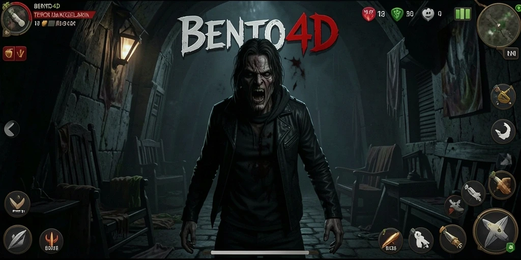 Screenshot BENTO4D menampilkan suasana menyeramkan dalam gameplay Horror.