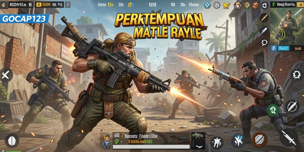 Tampilan gameplay GOCAP123 saat pertempuran intens di arena.