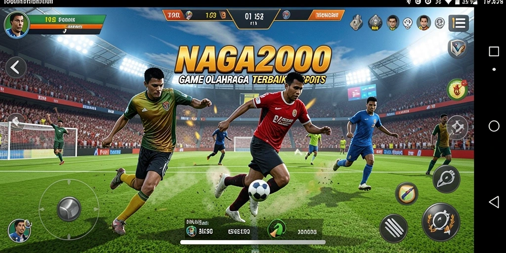 Tampilan gameplay seru dalam NAGA2000 menampilkan aksi olahraga yang mendebarkan.