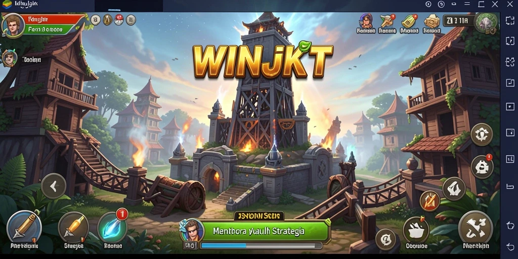 Tampilan gameplay <strong>WINJKT</strong> yang menakjubkan dalam aksi Tower Defense.