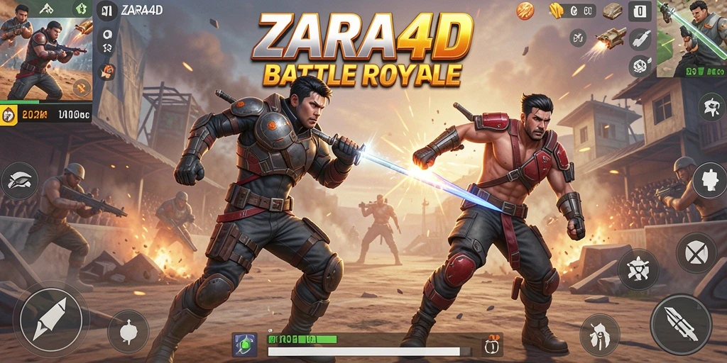 Tampilan gameplay menegangkan di ZARA4D dengan karakter bertarung.